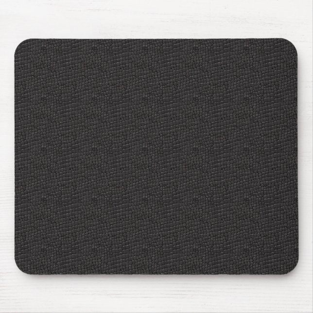 Mousepad Placa do mouse do Alligador Preto Preto Faux (Frente)