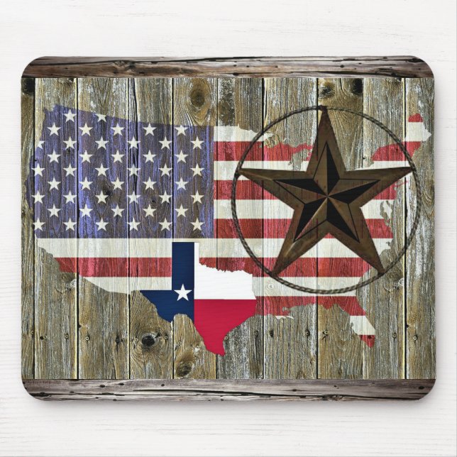 Mousepad Placa do Mouse do Mapa do Estado do Texas Lone Sta (Frente)