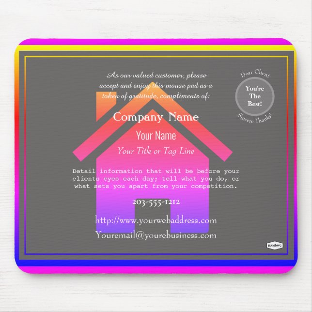 Mousepad Placa do mouse do Promocional Realtors - HAMbyWG (Frente)