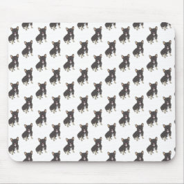 Mousepad Placa do mouse em francês Buldogue (Tricolor preto
