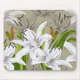 Mousepad Placa do mouse Floral Lily