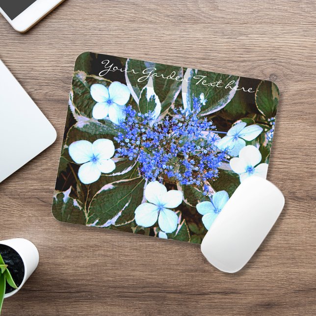 Mousepad Placa do mouse Hydrangea Azul Variegada (Criador carregado)