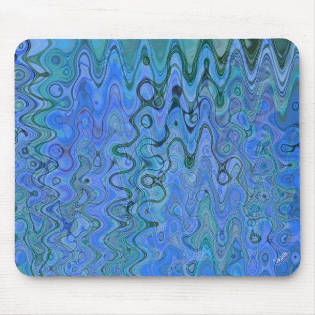 Mousepad Placa do mouse Marbled Blue Watts (Frente)