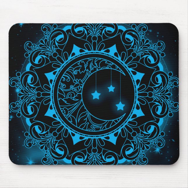 Mousepad Placa do mouse Moon Mandala (Frente)