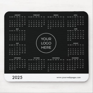 Mousepad Placa do mouse preto para empresas do calendário 2