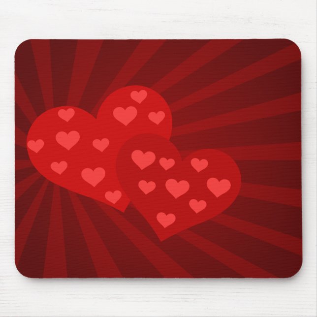 Mousepad Placa do mouse Red Namorados Hearts (Frente)