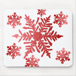 Mousepad Placa do mouse Red Snowflakes