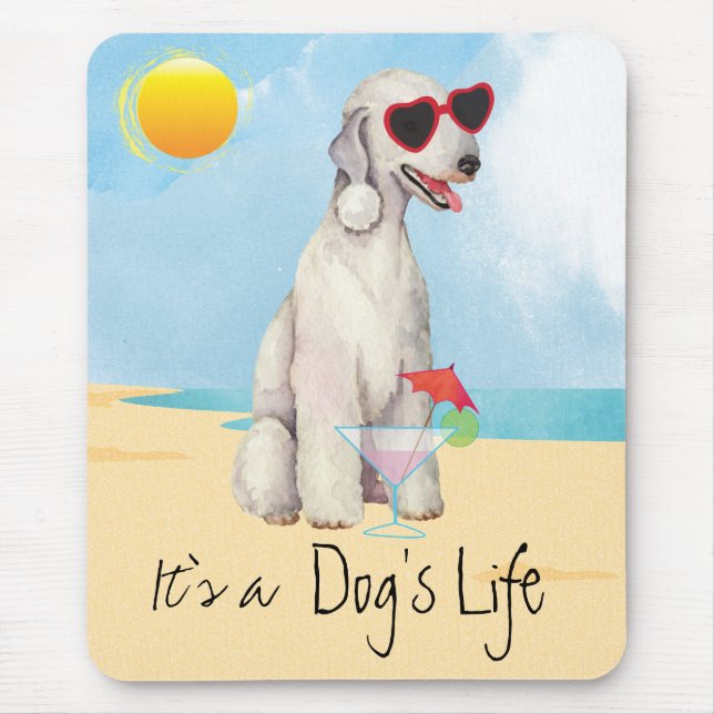 Mousepad Placa do mouse Terrier Summer Bedlington (Frente)