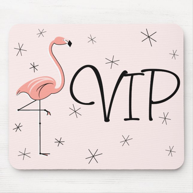Mousepad Placa do mouse "VIP" rosa Flamingos (Frente)