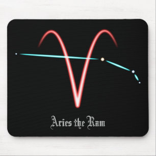 Mousepad Placa do Rato de Constelação Zodíaca Aries
