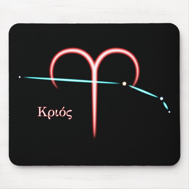 Mousepad Placa do Rato de Constelação Zodíaca Aries (Frente)