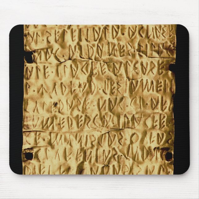 Mousepad Placa Dourado com inscrição "longa" de Etruscan (Frente)