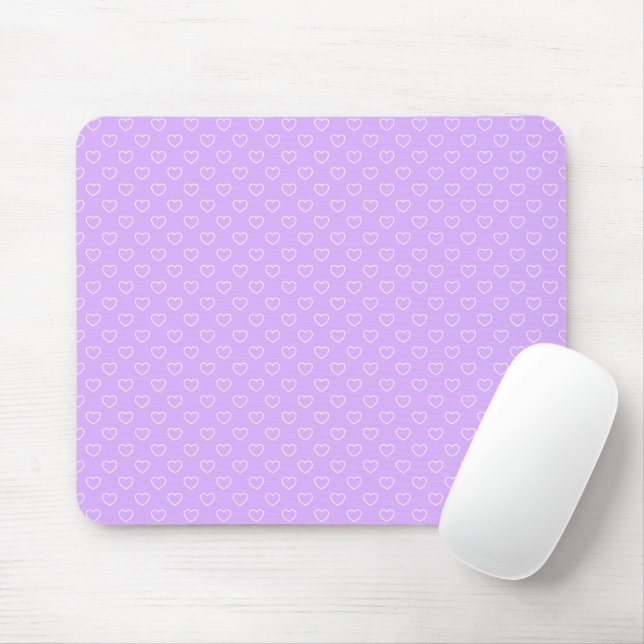 Mousepad Placa-Mouse Lilac Encantadora Com Pequenos Coraçõe (Com mouse)