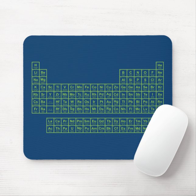 Mousepad Placa periódica do mouse azul e verde da Mesa (Com mouse)