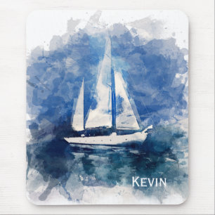Mousepad Placa Personalizada de Mouse de Pintura em veleiro