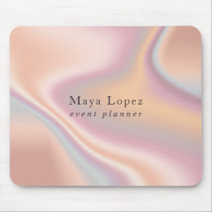 Mousepad Planeador holográfico Elegante rosa de ouro