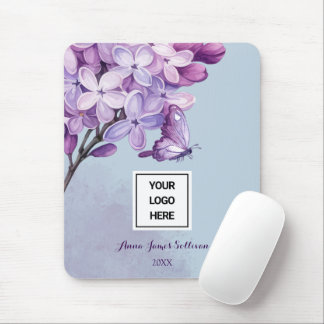 Mousepad Planejador de Casamento Floral com Aquarela Roxa E