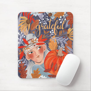 Mousepad Planejador de menina grata folhas de outono de Açã
