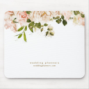 Mousepad Planejamento de Casamento Flores Românticas de Ro