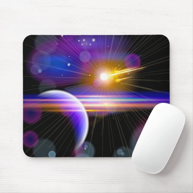 Mousepad Planet and Star Design (Com mouse)