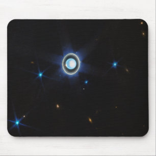 Mousepad Planet Uranus with Rings and Moons JWST Image