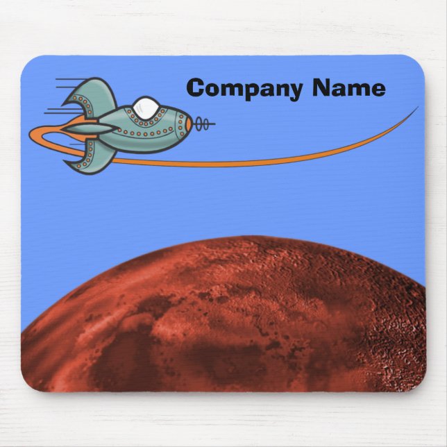 Mousepad Planeta de Alienígena de Nave Espacial de Cartoon (Frente)