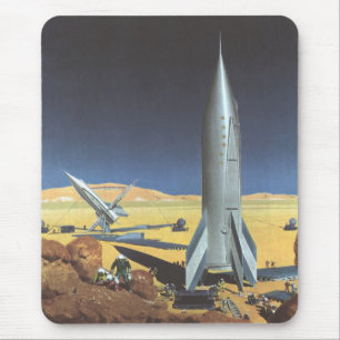 Mousepad Planeta Deserto de Ficção Científica Vintage com f