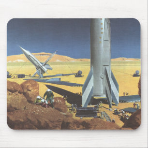 Mousepad Planeta Deserto de Ficção Científica Vintage com f