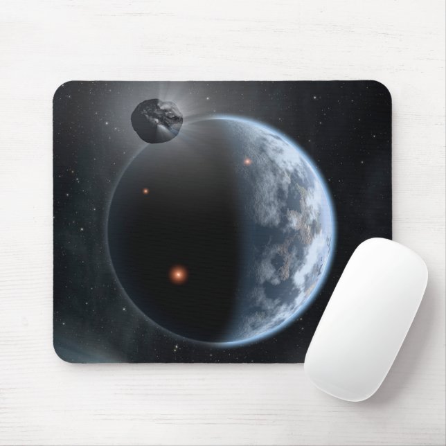 Mousepad Planeta Semelhante À Terra Com Oceanos Revendo Sua (Com mouse)