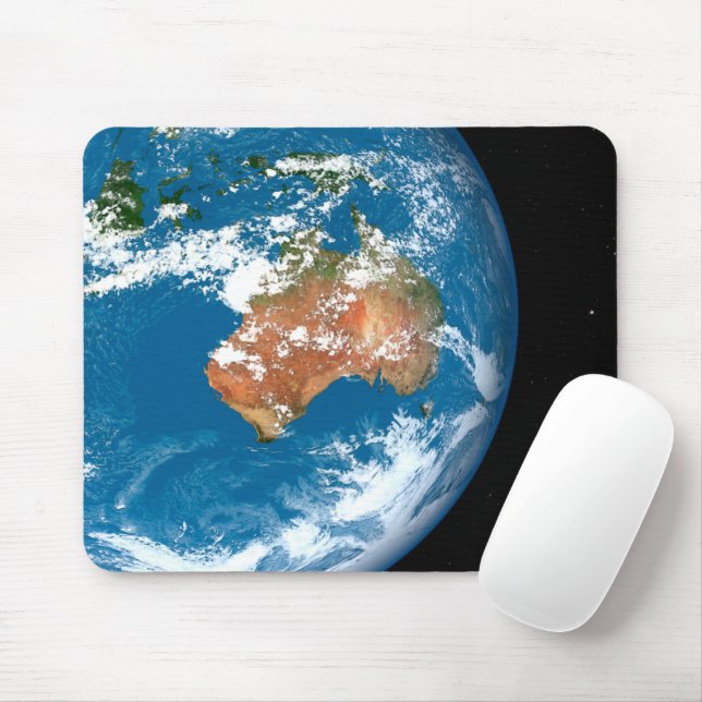 Mousepad Planeta Terra Mostrando Nuvens Sobre A Austrália. (Com mouse)