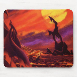 Mousepad Planeta Vulcão de Ficção Científica Vintage com La