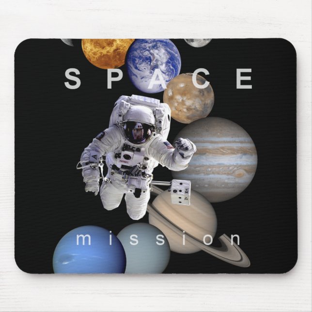 Mousepad planetas do sistema solar de missão espacial astro (Frente)