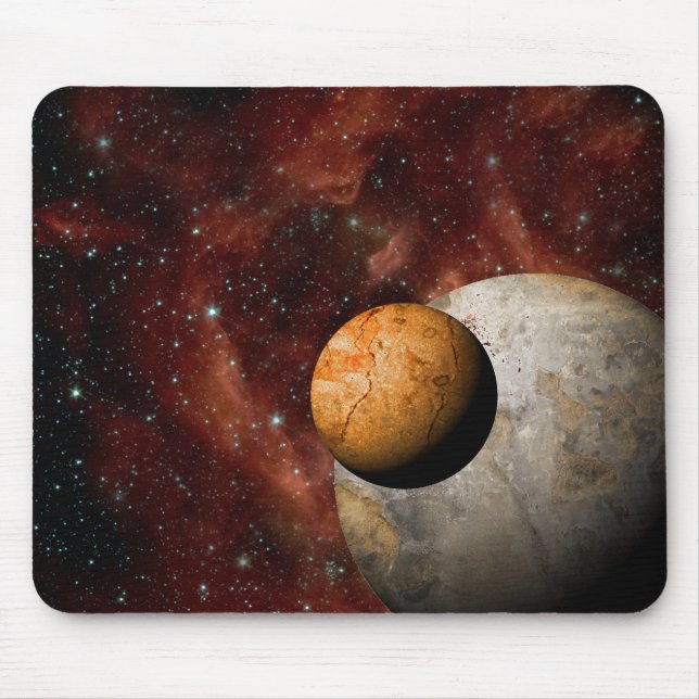Mousepad Planetas grandes e pequenos do espaço profundo (Frente)
