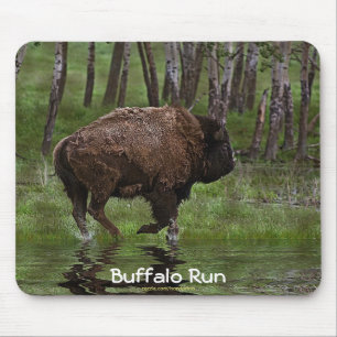 Mousepad Planície Americana Buffalo Bison Trabalho de arte 