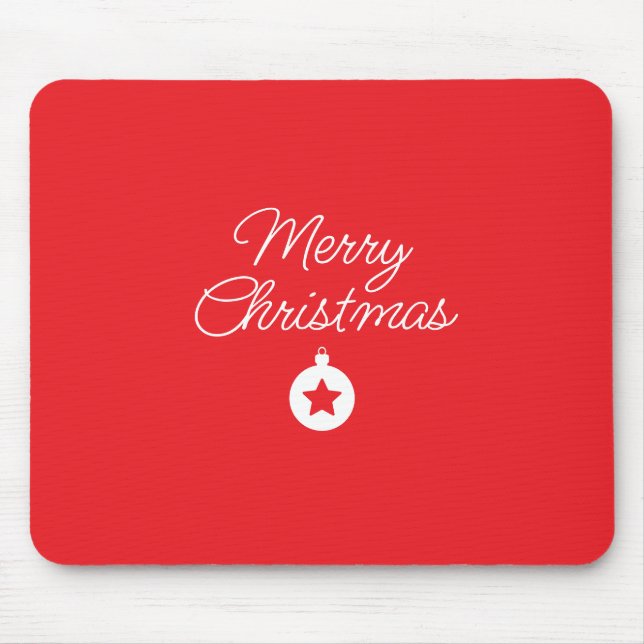 Mousepad Planície Minimalista Única Clássica de Feliz Natal (Frente)