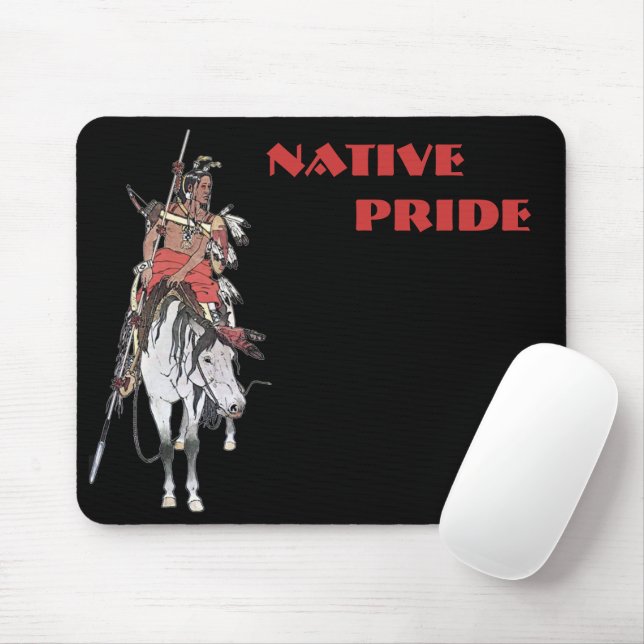 Mousepad Planície Nativa do Orgulho Indiano em Horseback (Com mouse)