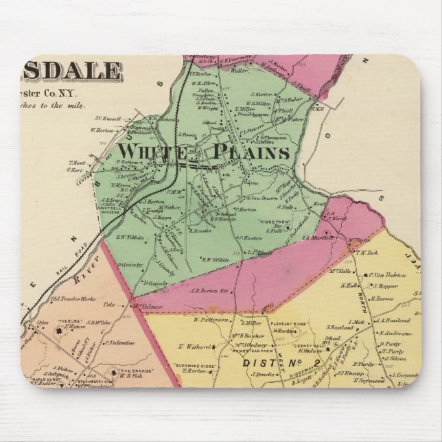 Mousepad Planícies brancas, cidades de Scarsdale (Frente)