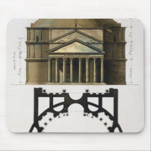 Mousepad Plano à terra e fachada do panteão, Roma, de