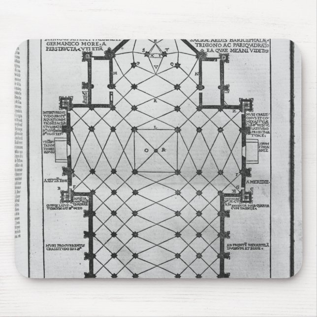 Mousepad Plano da catedral de Milão (Frente)
