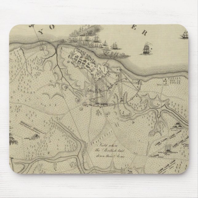 Mousepad Plano Da Cidade De York Na Virgínia E No País Adja (Frente)