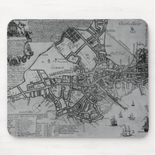 Mousepad Plano de Boston, Nova Inglaterra, 1739