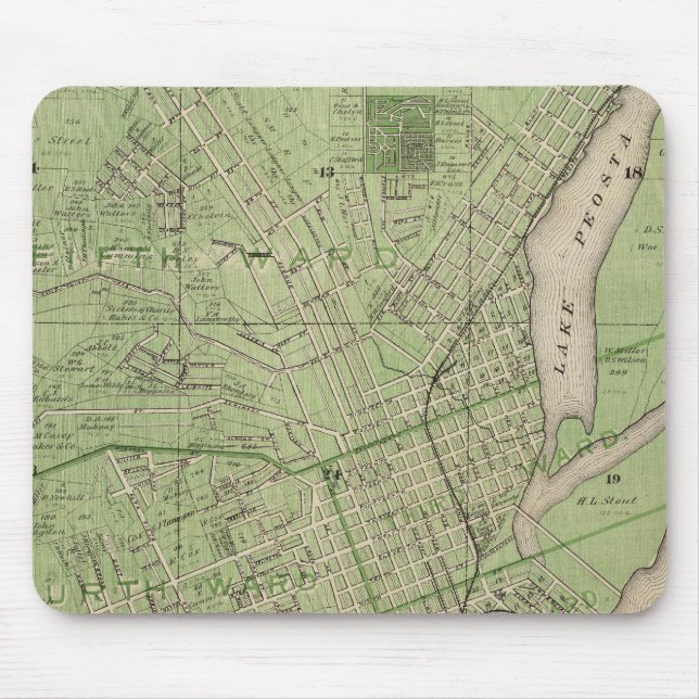Mousepad Plano de Dubuque, Condado de Dubuque, Estado de Io (Frente)