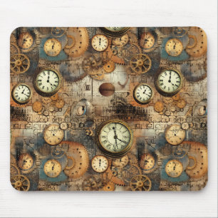 Mousepad Plano de Engenharia Steampunk Marrom Latão