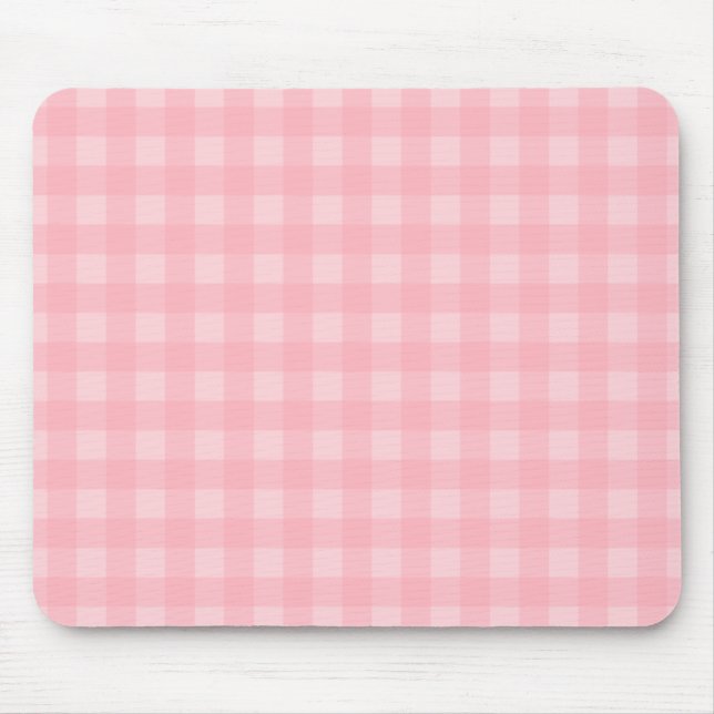 Mousepad Plano de Fundo do Padrão Verificado de Gingham Ros (Frente)