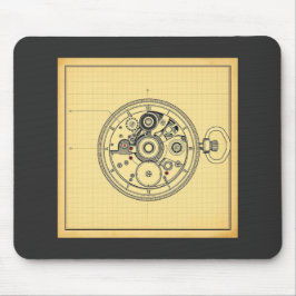 Mousepad Plano de Relógio de Bolso Antigo Impresso