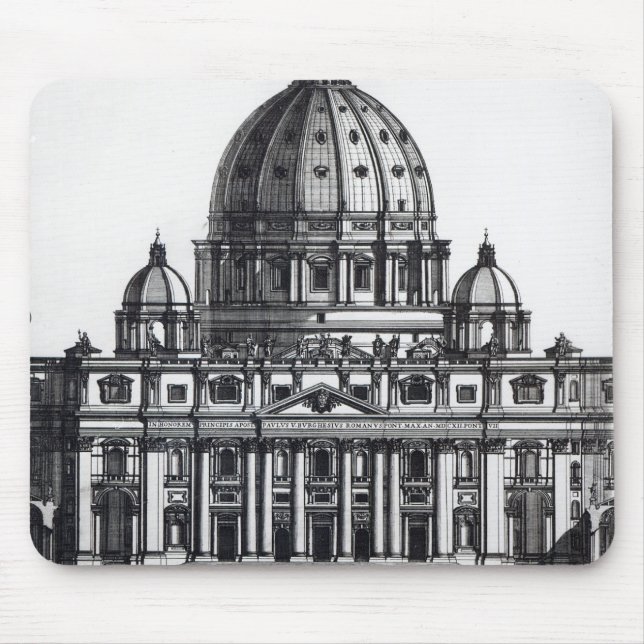 Mousepad Plano de St Peter, Roma, gravada perto (Frente)