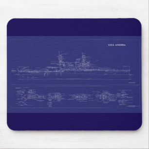 Mousepad Plano do encouraçado USS Arizona