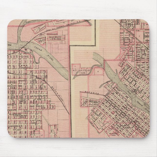 Mousepad Planos de Cedar Falls 2 (Frente)