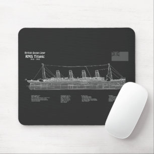 Mousepad Planos de Plano de Entrega Titanista do RMS PBD