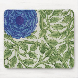 Mousepad Planta com uma flor azul (w/c no papel)